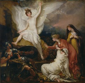 De Engel van de Heer kondigt de Opstanding aan door Benjamin West