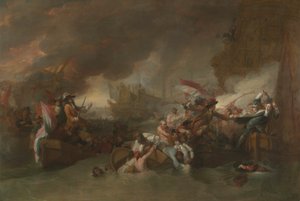 De slag bij La Hogue door Benjamin West