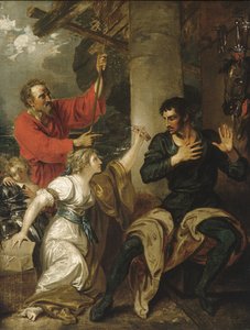 De jonkvrouw en Orlando door Benjamin West