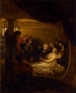 De dood van Lord Nelson in de cockpit van het schip 