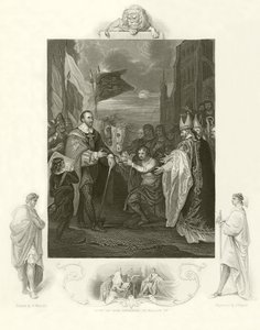 Willem I ontvangt de kroon van Engeland door Benjamin West