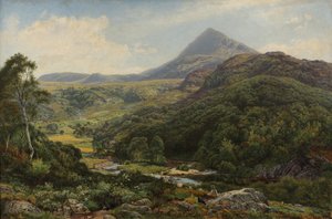 Rustige Vallei tussen de Welshe Heuvels, 1860 door Benjamin Williams Leader