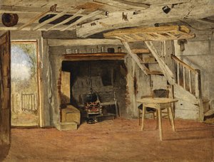 Studie van een cottage-interieur, ca. 1869 door Benjamin Williams Leader
