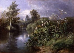 De oevers van de rivier door Benjamin Williams Leader