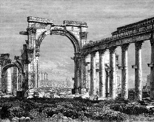 De ruïnes van Palmyra, Syrië, 19e eeuw door Benoist