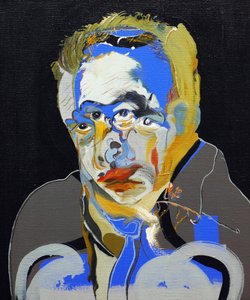 50 grote schrijvers uit de geschiedenis : Albert Camus, 2015 (olieverf en acrylverf op doek) door Benoit Erwann Boucherot