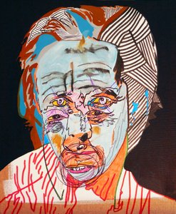 50 grote schrijvers uit de geschiedenis : Alexandre Soljenytsine, 2015 (olieverf en acryl op doek) door Benoit Erwann Boucherot