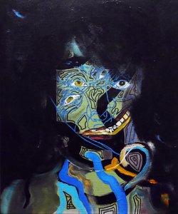 50 grote schrijvers uit de geschiedenis : Annie Ernaux, 2015 (olieverf en acryl op doek) door Benoit Erwann Boucherot