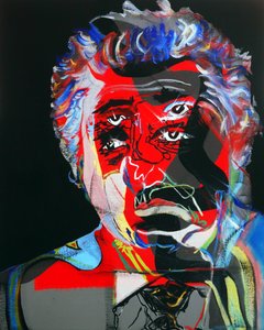 50 grote schrijvers uit de geschiedenis : Octavio Paz, 2015 (olieverf en acryl op doek) door Benoit Erwann Boucherot