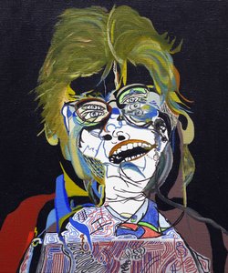 50 grote schrijvers uit de geschiedenis : Stephen King, 2015 (olieverf en acrylverf op doek) door Benoit Erwann Boucherot