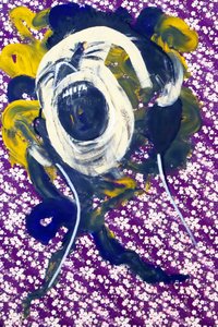 Passager 23, 2020 (acryl op gezeefdrukt Japans papier) door Benoit Erwann Boucherot