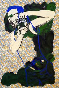 Passager 25, 2020 (acryl op gezeefdrukt Japans papier) door Benoit Erwann Boucherot