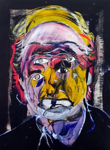 Surportret : Philip Roth, 2021 (olieverf en acryl op houtpaneel) door Benoit Erwann Boucherot