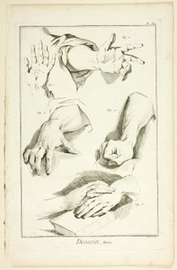 Ontwerp: Handen, van Encyclopédie door Benoit Louis Prevost