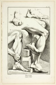 Ontwerp: Benen en voeten, uit Encyclopédie door Benoit Louis Prevost
