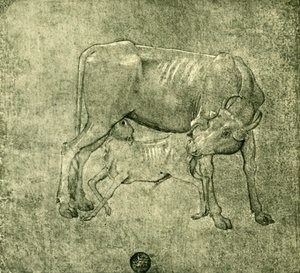 Koe en kalf, midden-late 15e eeuw, 1943 door Benozzo Gozzoli