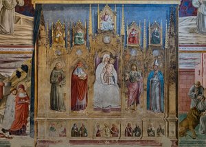 Een nep polyptiek met de Maagd Maria en Kind, S. Antonius van Padua, St. Hiëronymus, St. Jan en St. Lodewijk van Toulouse, Kapel van St. Hiëronymus