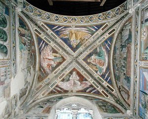 Episodes uit het leven van St. Augustinus, van het koorplafond, 1463-65 door Benozzo di Lese di Sandro Gozzoli