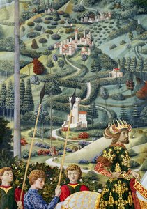 Fantastisch Landschap, detail door Benozzo di Lese di Sandro Gozzoli