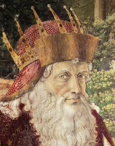 Processie van de wijzen door Benozzo Gozzoli (1420-1497), fresco. Detail. Kapel van Palazzo Medici Riccardi, Florence.