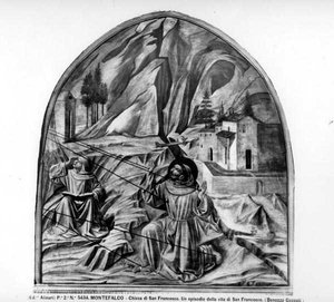 St. Franciscus ontvangt de stigmata door Benozzo di Lese di Sandro Gozzoli