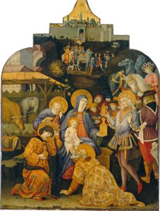 De Aanbidding der Wijzen, ca. 1470-1475 door Benvenuto di Giovanni