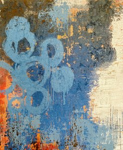 Verweerde blauwe cirkels