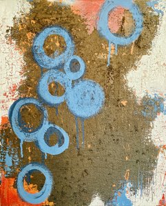 Blauwe cirkels met textuur