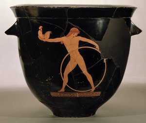 Attische roodfigurige klokkrater met Ganymedes, Grieks, ca. 500-480 v.Chr. door Berlin Painter