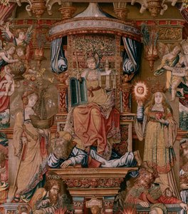 Geloof (La Fe). Eerste wandtapijt in de serie. Ca 1550.
