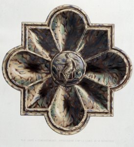 Plate jaspé met compartimenten - Plate keramiek, in "The work of Bernard Palissy" door C. Delange en C. Borneman, Parijs door Bernard (after) Palissy