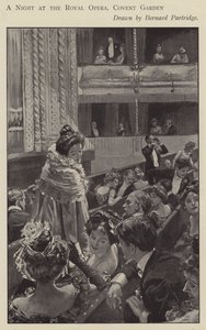 Een nacht in de Koninklijke Opera, Covent Garden, Londen (litho) door Bernard (after) Partridge