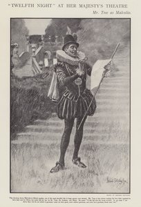 Herbert Beerbohm Tree als Malvolio in een productie van Shakespeare