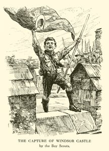 De Verovering van Windsor Castle (gravure) door Bernard (after) Partridge