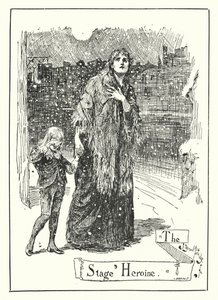 De Toneelheldin (gravure) door Bernard (after) Partridge