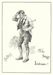 De Ierse toneelspeler (gravure) door Bernard (after) Partridge