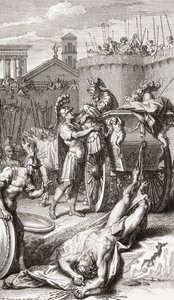 De dood van Achilles. (afdruk) door Bernard (after) Picart