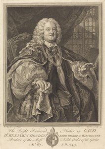 Bisschop Hoadly door Bernard Baron after William Hogarth