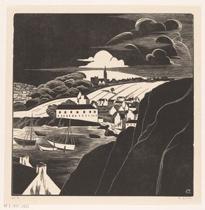 Haven bij eb door Bernard Essers (signed by artist)
