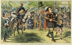 William Tell Cleveland buigt niet voor de hoed, van Puck door Bernard Gillam