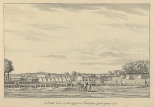 Een Zuidelijk Uitzicht op het Kamp op Hampton Court Green 1731, 1731-33
