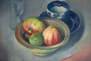 Stilleven met appels door Bernard Meninsky