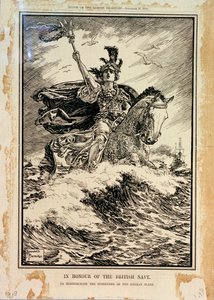 Ter Ere van de Britse Marine. Ter Herdenking van de Overgave van de Duitse Vloot. Voorpagina van Punch, 27 november 1918 door Bernard Partridge