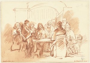 Christus met de discipelen aan tafel door Bernard Picart