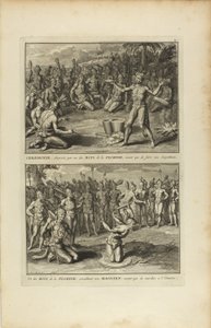 Ceremonie, waargenomen door een van de koningen van Florida... door Bernard Picart