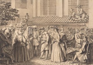 Huwelijk bij de Hoogduitse joden door Bernard Picart