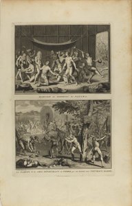 Bruiloft van de Panamese indianen/Parens en vrienden... door Bernard Picart