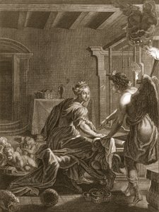 Penelope aan haar weefgetouw, 1731 door Bernard Picart