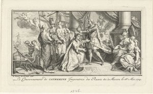 Peter de Grote kroont zijn vrouw Catharina I tot keizerin, 1726