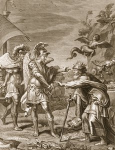 Phineus wordt bevrijd van de Harpijen door Calais en Zethes, 1731 door Bernard Picart